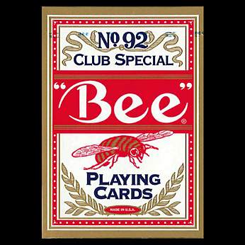 トランプカード ビーカード ポーカーサイズ (赤/レッド) 【Bee ラスベガス カジノ使用カード USプレイングカード社製】
