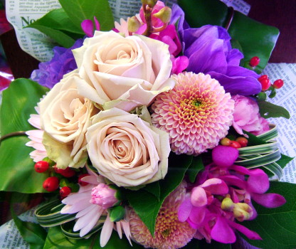 【送別の花 お祝い ７】愛妻の日にも 誕生日 結婚記念日 ギフト おまかせ！ ヨーロピアンブーケ 花束 花ギフト送別の花祝い、誕