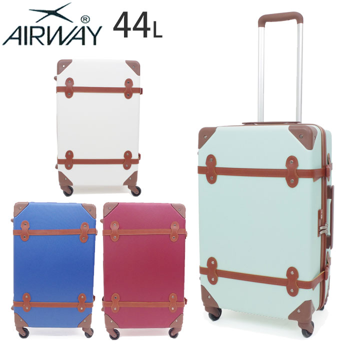 キャリーケース かわいい トランク型 AIRWAY キャリーバッグ キャリー レディース スーツケース 全4色 44L AW-