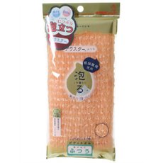 『アワスター ふつう オレンジ』◆泡る◆たっぷり泡立つ◆立体織りで驚きの泡立ち◆極細繊維使用◆ここちよいシャリ感◆お肌に密着、独特シャリ感！今までにないキクロンオリジナル、ウェーブ立体織りのナイロンボ